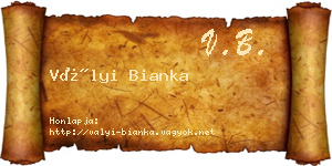 Vályi Bianka névjegykártya